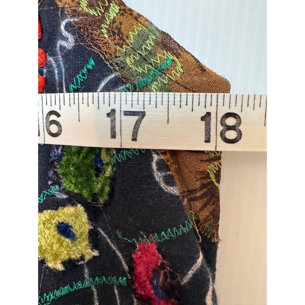 Vintage Chico's Vest S Embroidered Floral‎ Patchwork Boho Art Wear Hippie Artsy - Picture 8 of 10